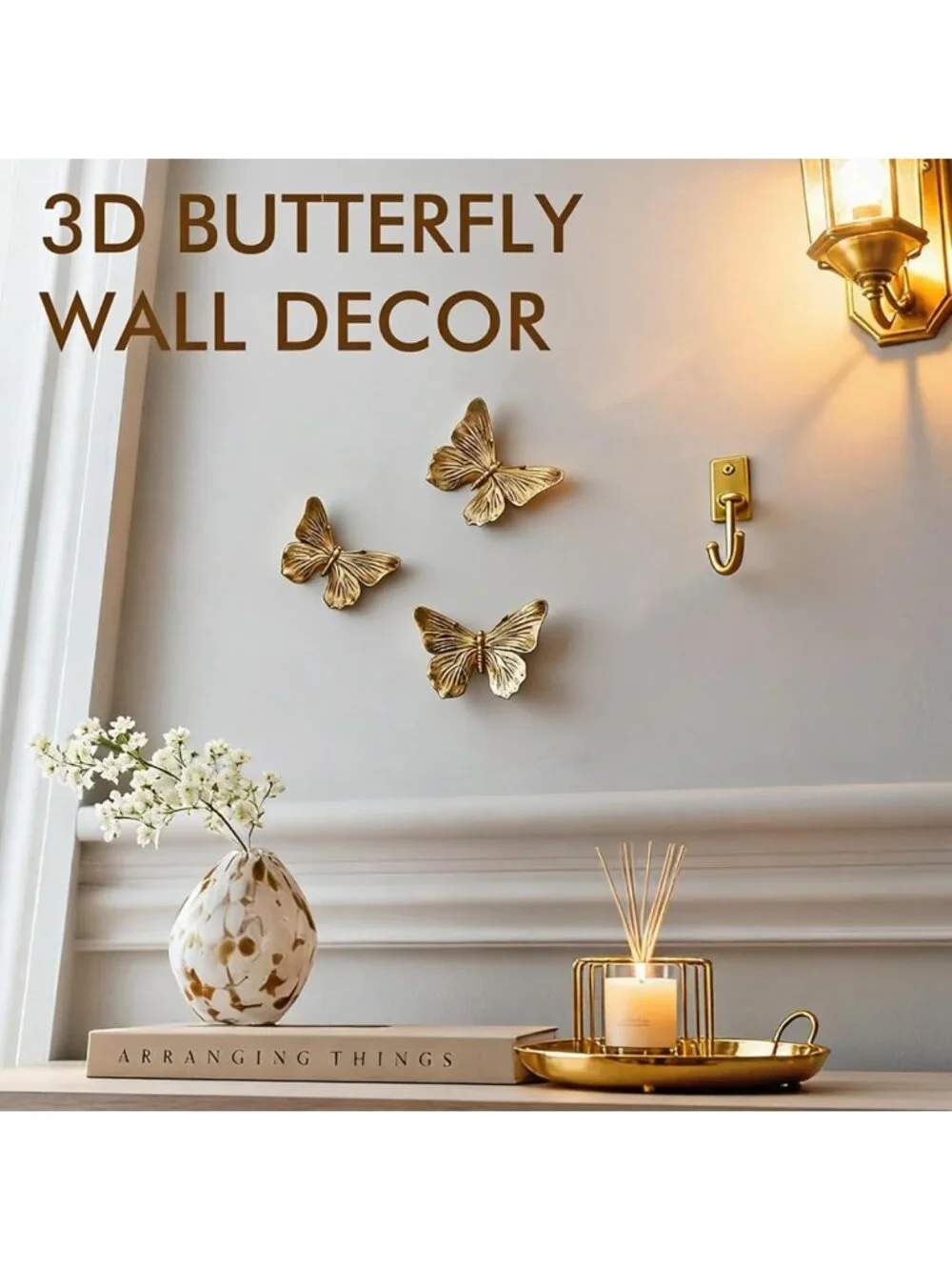 3D Butterfly Wall Decor Set - Resin Art for Living Room, Bedroom & Gallery
